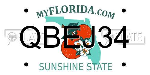 QBEJ34 Florida License Plate