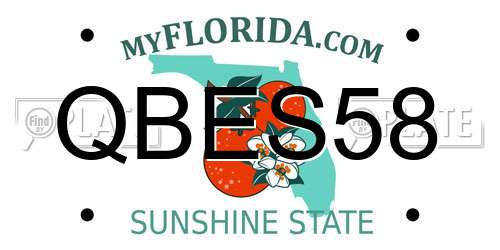 QBES58 Florida License Plate