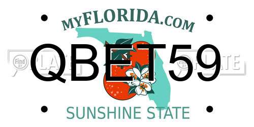 QBET59 Florida License Plate