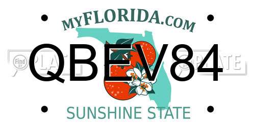 QBEV84 Florida License Plate