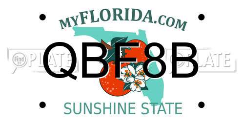 QBF8B Florida License Plate