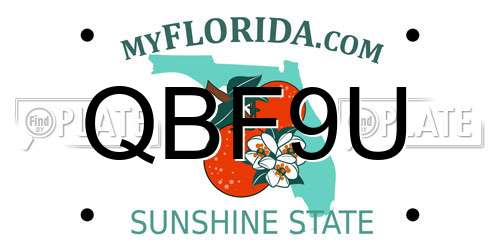 QBF9U Florida License Plate
