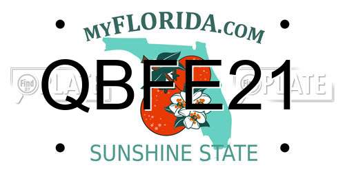 QBFE21 Florida License Plate