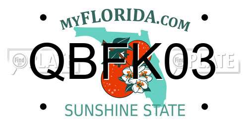 QBFK03 Florida License Plate