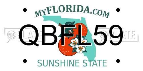 QBFL59 Florida License Plate