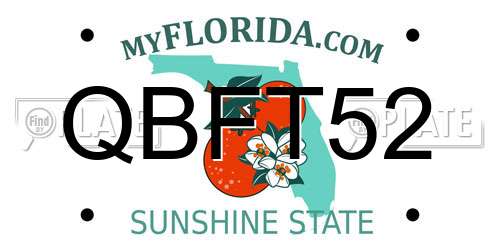 QBFT52 Florida License Plate