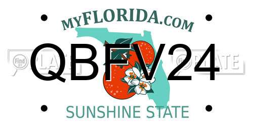 QBFV24 Florida License Plate