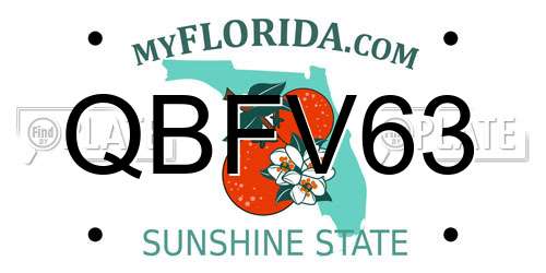 QBFV63 Florida License Plate