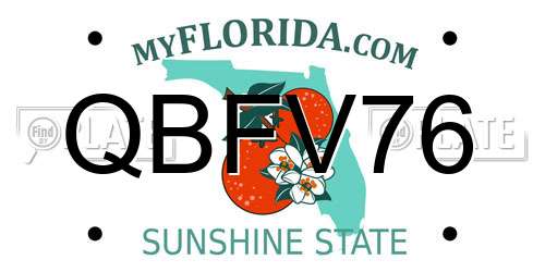 QBFV76 Florida License Plate