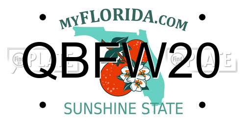 QBFW20 Florida License Plate