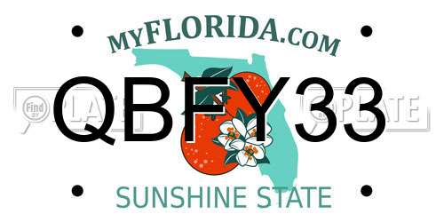 QBFY33 Florida License Plate