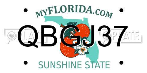 QBGJ37 Florida License Plate
