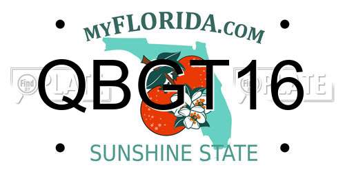 QBGT16 Florida License Plate