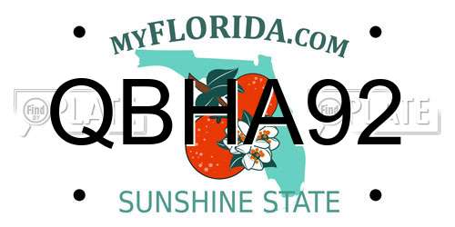 QBHA92 Florida License Plate