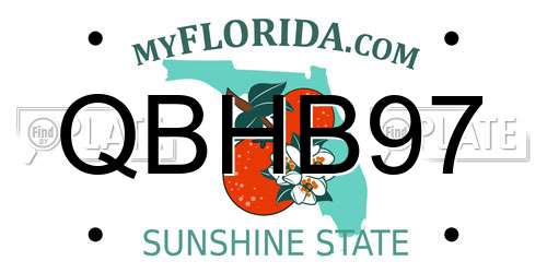 QBHB97 Florida License Plate