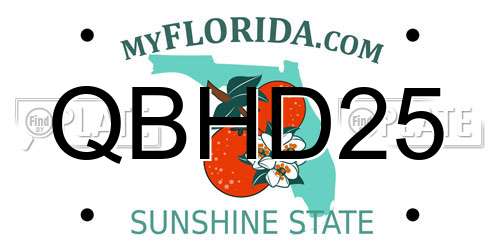 QBHD25 Florida License Plate