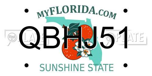QBHJ51 Florida License Plate