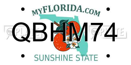 QBHM74 Florida License Plate