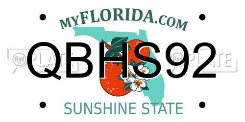 QBHS92 Florida License Plate