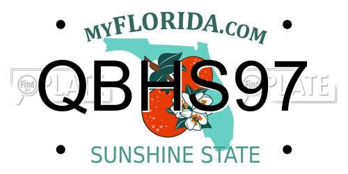 QBHS97 Florida License Plate