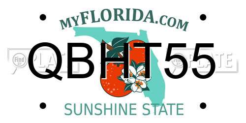 QBHT55 Florida License Plate