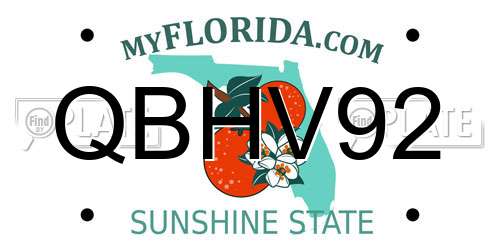 QBHV92 Florida License Plate