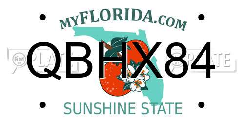 QBHX84 Florida License Plate