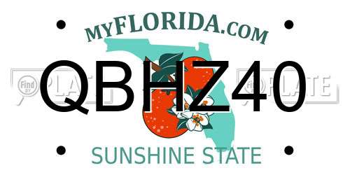 QBHZ40 Florida License Plate