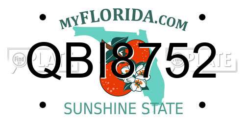 QBI8752 Florida License Plate