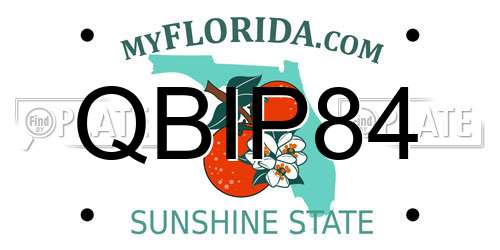 QBIP84 Florida License Plate