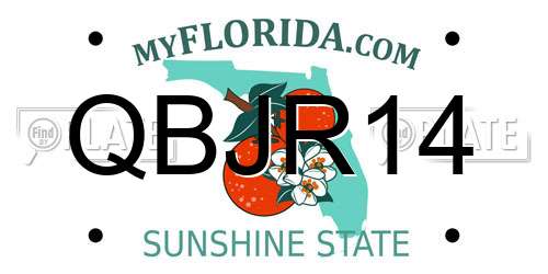 QBJR14 Florida License Plate