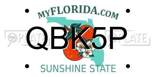 QBK5P Florida License Plate