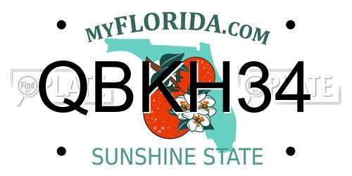 QBKH34 Florida License Plate