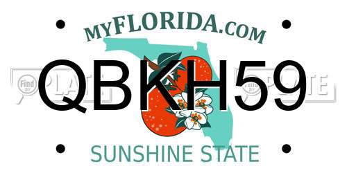 QBKH59 Florida License Plate