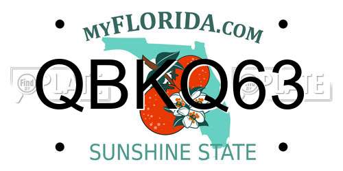 QBKQ63 Florida License Plate