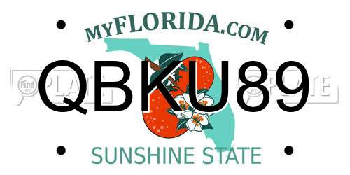 QBKU89 Florida License Plate