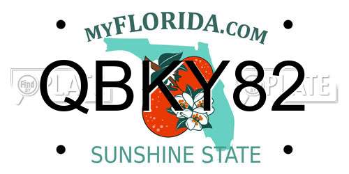 QBKY82 Florida License Plate