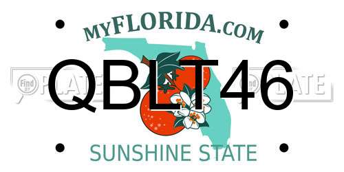 QBLT46 Florida License Plate