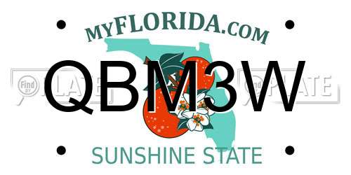 QBM3W Florida License Plate