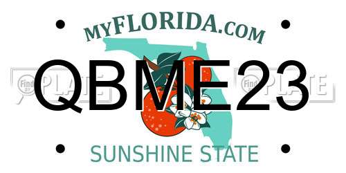 QBME23 Florida License Plate
