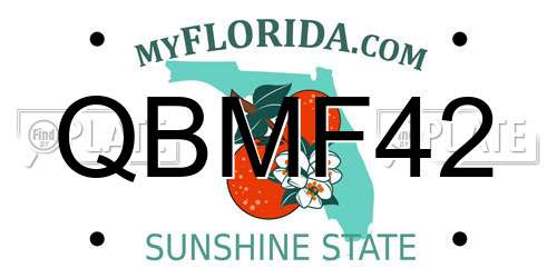 QBMF42 Florida License Plate