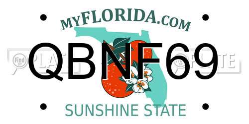 QBNF69 Florida License Plate