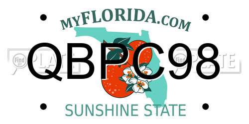QBPC98 Florida License Plate