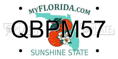 QBPM57 Florida License Plate