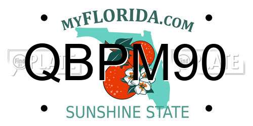 QBPM90 Florida License Plate