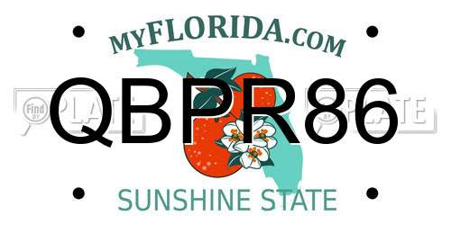 QBPR86 Florida License Plate