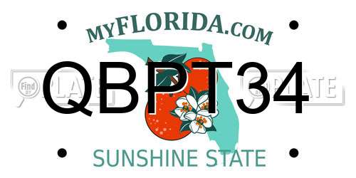 QBPT34 Florida License Plate