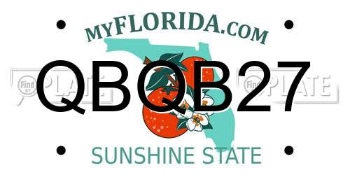 QBQB27 Florida License Plate