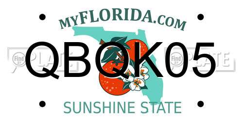 QBQK05 Florida License Plate