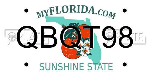 QBQT98 Florida License Plate